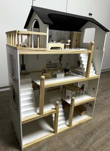 Puppenhaus aus holz - puppenhaus, mit