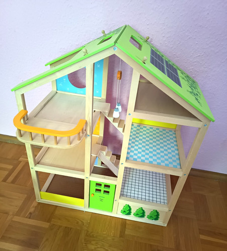 Holz puppenhaus mehrfarbig 2 - holz,