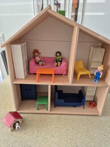 Puppenhaus wandregal aus holz - puppenhaus/wandregal,