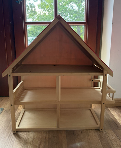 Holz puppenhaus beige rot - puppenhaus, 2