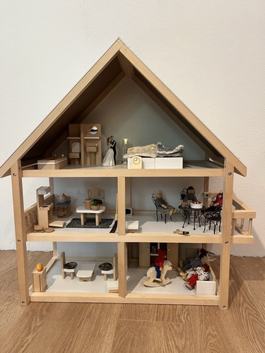 Großes holz puppenhaus mit - holz-puppenhaus,