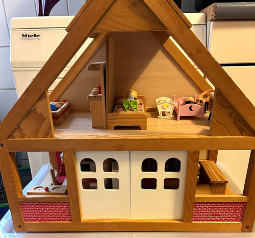 Holz puppenhaus stöckig - holz-puppenhaus, 2-stöckig,