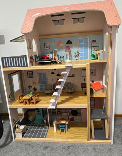 Modernes holz puppenhaus - modernes, holz-puppenhaus