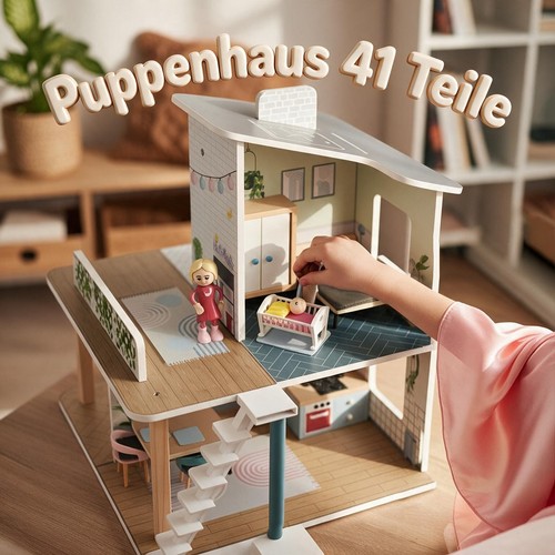 Puppenhaus holz teilig - puppenhaus,