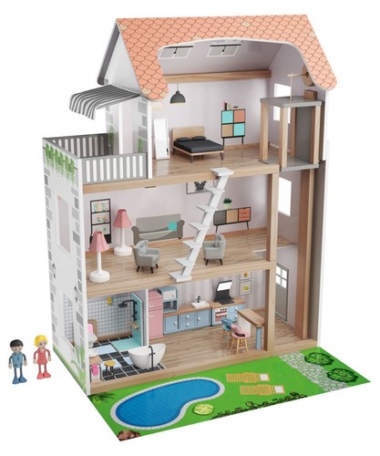 Playtive puppenhaus set holz - puppenhaus, 3
