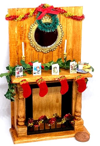 Weihnachts-Fachwerk-Kamin