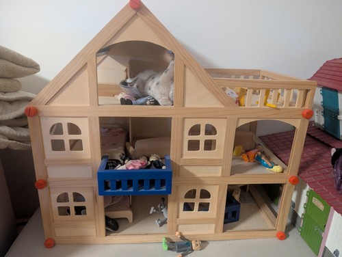 Holz puppenhaus mit möbeln - mit,
